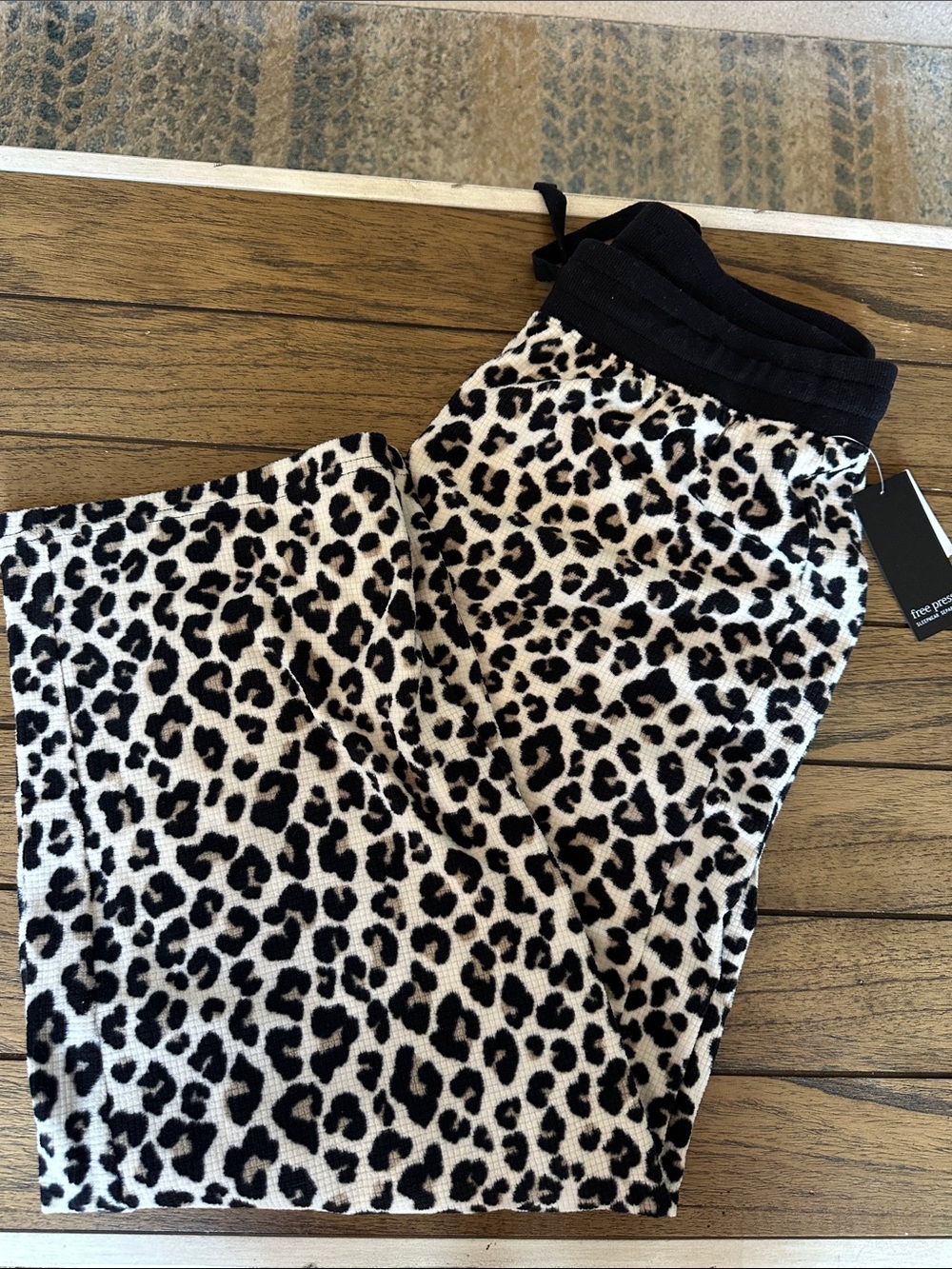 free press Leopard Print pajama pants - Black & Cream
